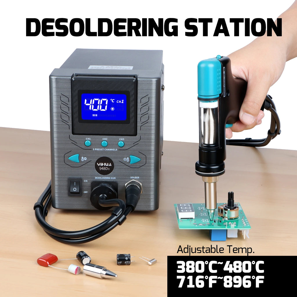 YIHUA 948D-I 110W High Power Desoldering Station With Tin Suction Gun PCB Welding Tools Vacuum Pump Sucker