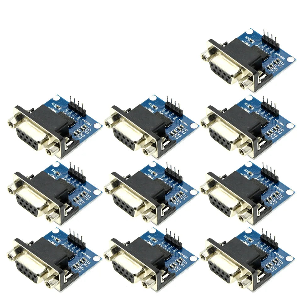 1-10PCS MAX3232 RS232 to TTL Serial Port Converter Module Female DB9 Connector MAX232 Flashing Board For Arduino
