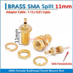 SMA Female Window split Welding Solder 1.13 0.81 Cable Plug 11/13/15/17mm RPSMA RP-SMA Female Washer Nut RF Connector Socket