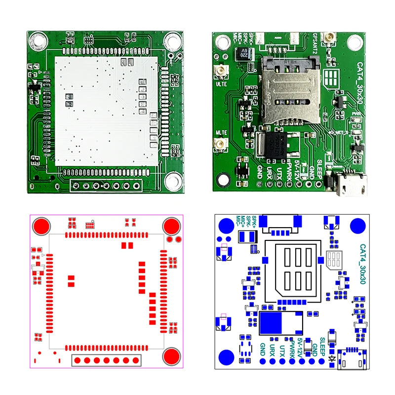 SIM7600E SIM7600G SIM7600SA Development Core Board SIMCOM 4G LTE CAT1 Module Support GNSS 4G Modem With Antenna Breakout Kit
