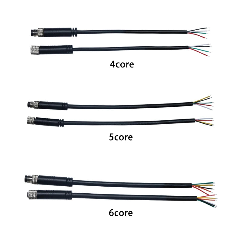 Waterproof M8 Male Female Aviation Plug Socket 3pin 4pin 5pin 6pin Straight Circular M8 Sensor Electrical Connector Power Cable