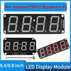 I2C 4-digit 7-segment LED Display Module, Supporting Coexistence of Decimals and Clocks I2C Digital Tube Compatible with HT16K33