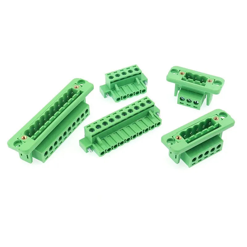 2/5 Sets 2EDGWC 5.08mm Pitch Plug-in Terminal Block, Through-Wall Welding-Free Panel Mount Connector (2P-10P)