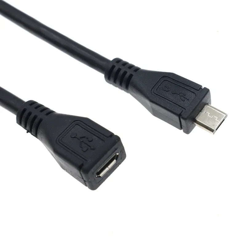 30cm 90 Degree Right & Left Angled Micro USB 5Pin Male to Female M/F Extension Connector Adapter Cable for Mobile Phone Tablet