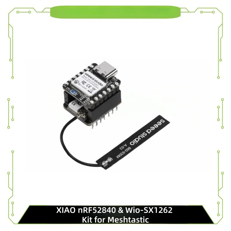 Seeed XIAO NRF52840 & Wio-SX1262 Kit for Meshtastic, LoRa 862-930MHz,868MHZ,915MHz, Integrated Antenna,Microcontroller Bluetooth
