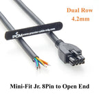 Mini-Fit Jr. 4.2mm 8Pin Female Receptacle to Open End Cable Dual Row 8 Circuits Power & Signal Cable Compatible Molex 39-01-2080