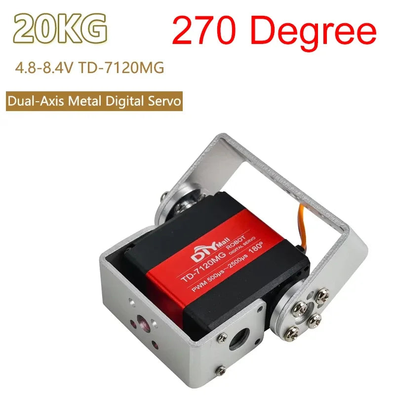 15/20/25/30/35kg Metal Digital Servo 4.8-8.4V 180/270 Degree Dual-Axis Servo Brushed Motor Angle Control for Robots RC Cars