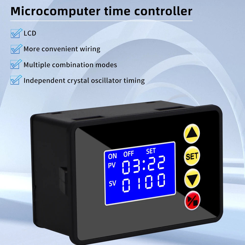 Time Timer Microcomputer Time Controller AC 110-220V DC 12V 24V Hour Counter LCD Digital Display Programmable Timer Timegrapher