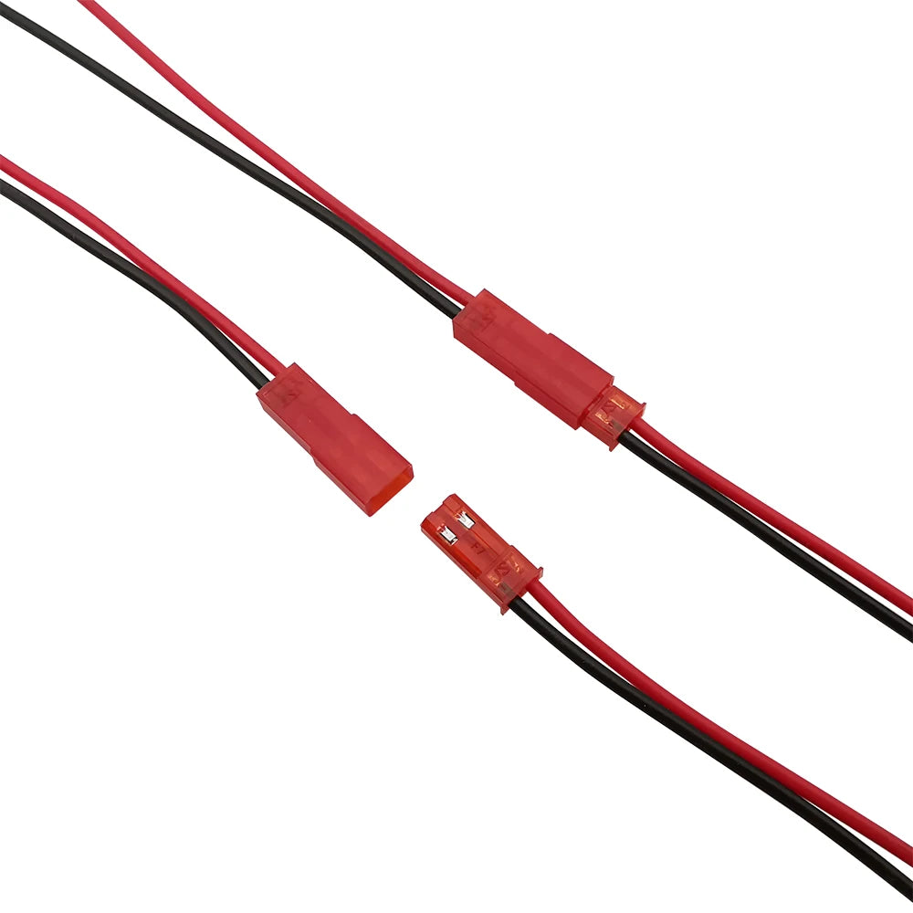 Red JST Plug Connector SYP 2Pin 2.54mm Pitch Male Female Plugs with 22AWG PVC Wires Cable for LED Lamp Strip RC Toys Battery DIY