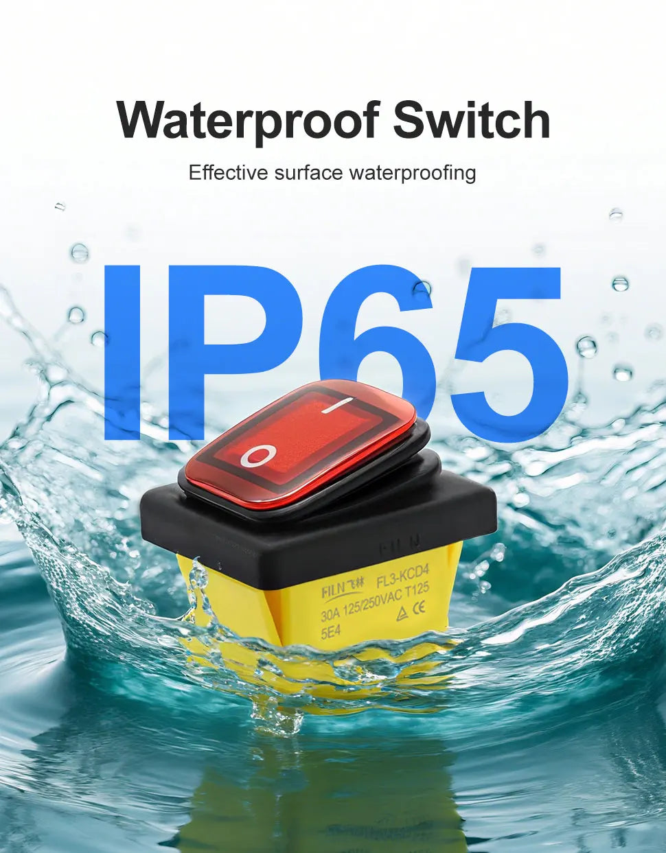 FILN Heavy Duty IP68 Waterproof LED Toggle Rocker Switch T8530A12V/220VRed/Blue/Green ON/OFF Ideal for Car & Marine Use