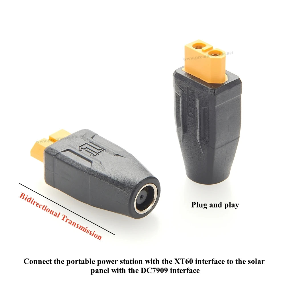 5Pcs XT60 to DC Adapter XT60 Female to DC 7.9mm x 0.9mm Female Connector for Portable Power Station Solar Generator