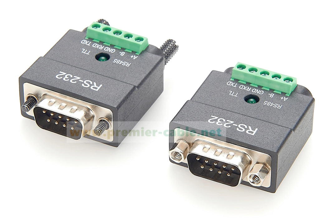 2 In 1 RS232 to RS485/TTL Serial Converter DB9 Male to 5Pin Screw Terminal Block RS232 to 3.3V/5V Interface Signal Adapter