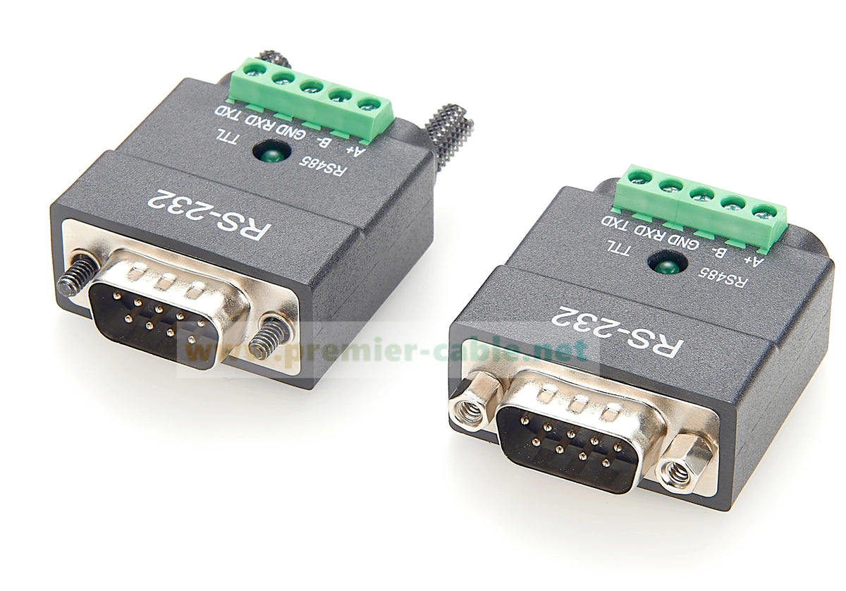 2 In 1 RS232 to RS485/TTL Serial Converter DB9 Male to 5Pin Screw Terminal Block RS232 to 3.3V/5V Interface Signal Adapter