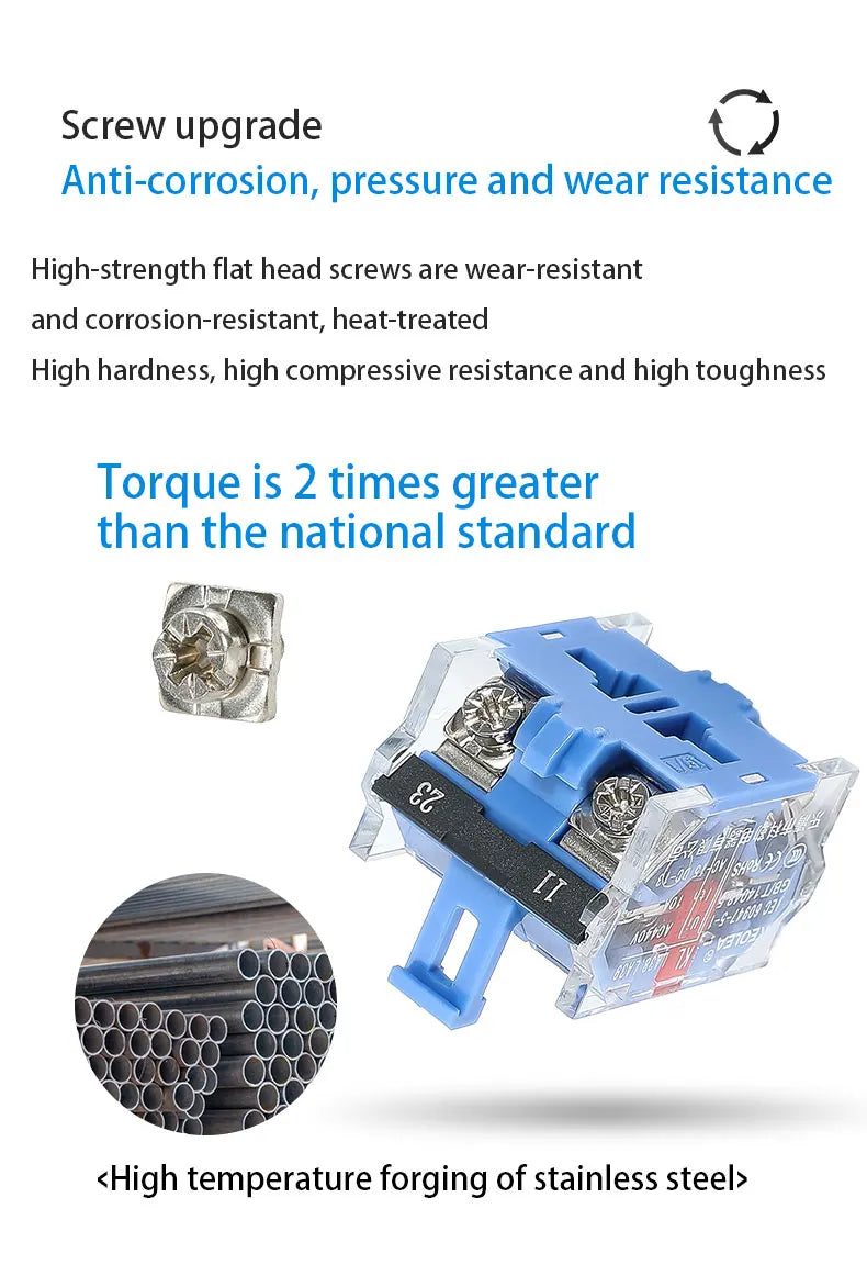 LA38 Emergency Stop 10A Self-locking Rotary Reset Latching Head Power Switch Mushroom Push Button Switch 22mm 1 NO I NC 2NC