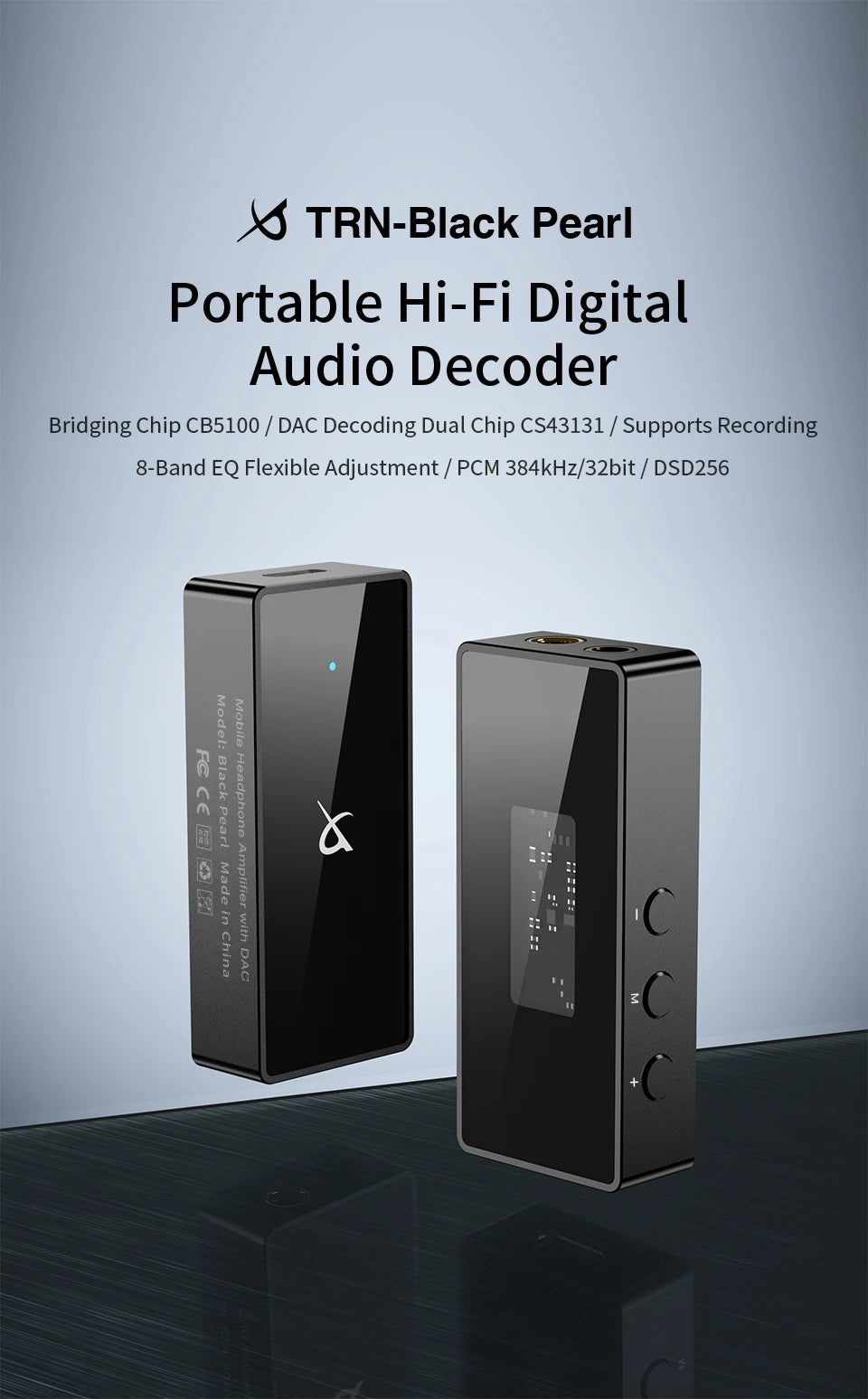 TRN Black Pearl HiFi High-performance DAC Decoding Dual Chip Digital Audio Decoder