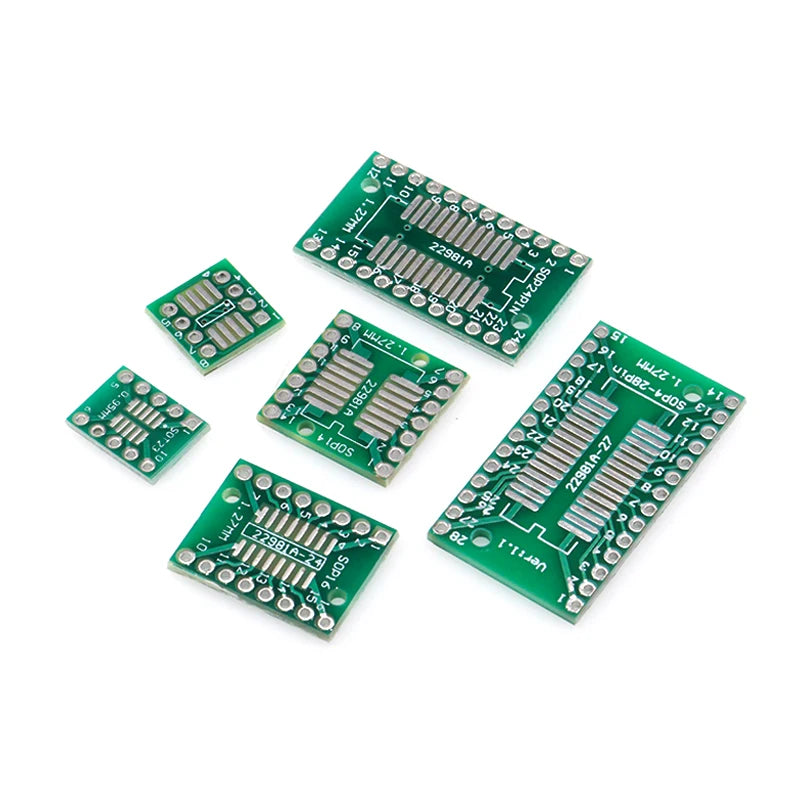 5pcs SOP TSSOP QFP FQFP TQFP to DIP Adapter Converter Plate PCB Board SOP8 SOP14 SOP16 SOP20 SOP24 SOP28
