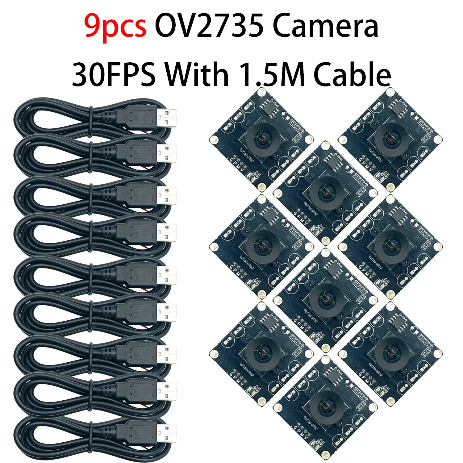 3pcs OV2735 USB Camera 100° No Distortion 30FPS for Autodarts.io Dart Scoring Raspberry Pi Mac Linux
