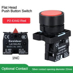 22mm Push Button Switch Momentary Reset ON OFF 12V/220V/48V/24V Black NC NO Power Button for Electrical Industrial Panelboard
