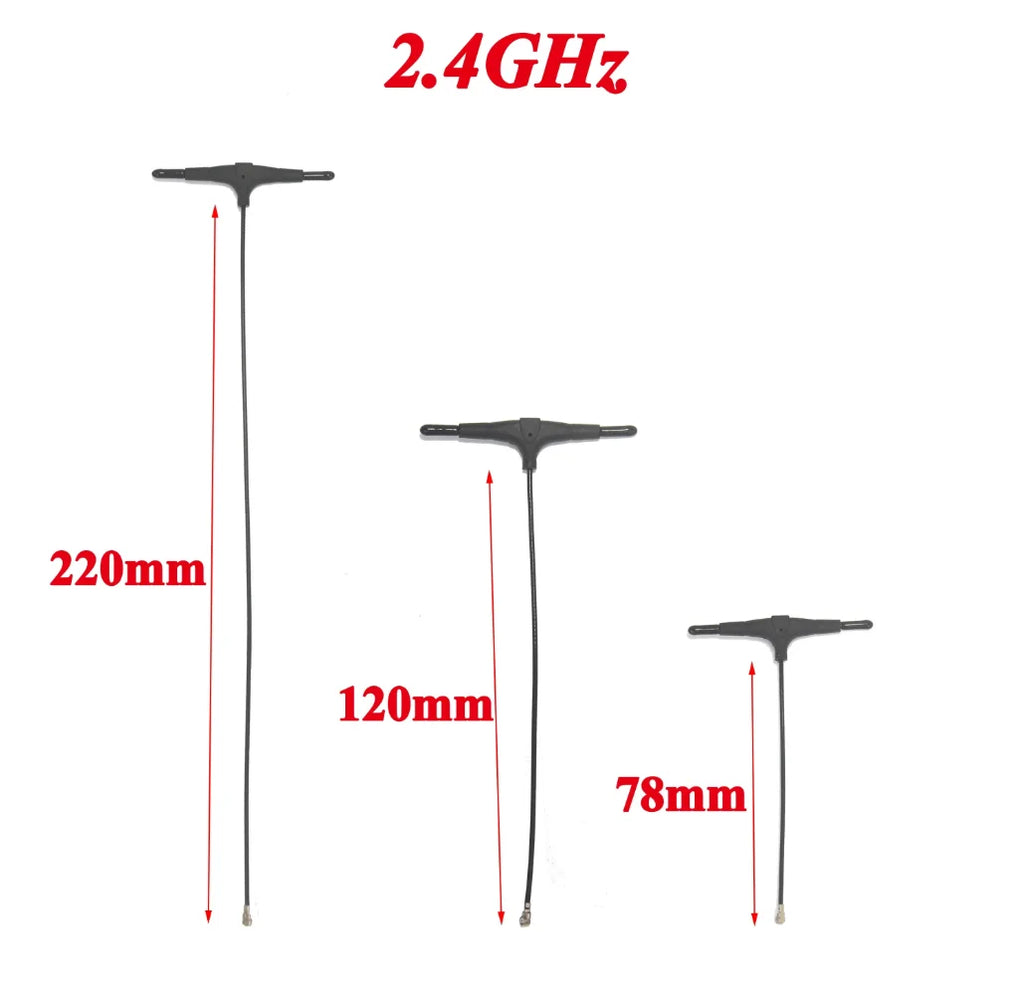 915MHz 2.4G T-type ELRS Antenna 78/120/220mm  IPEX 1 IPEX1 for FPV Drone TBS CROSSFIRE FRSKY R9mm R9MX ELRS Nano EP1 RX Receiver