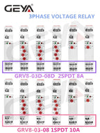 GEYA GRV8-05 Voltage Protection Relay with Phase Sequence Phase Failure Asymmetry Delay Time FunctionAC220V-460V