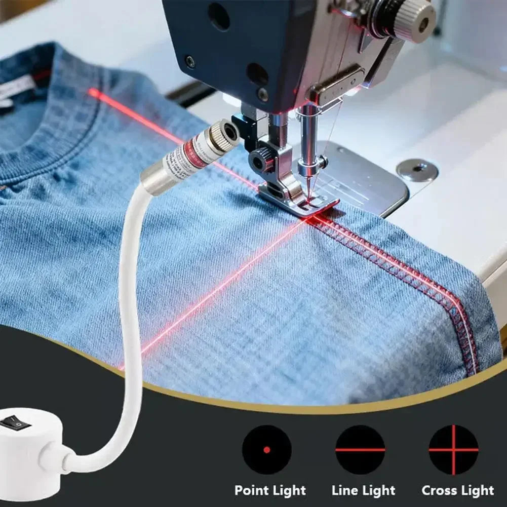 USB Red Laser Positioning Light Infrared Working Lamp Cutting with Magnetic Base DC5V Line/Cross/dot Sewing Machine Accessories