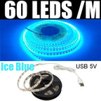 5M USB LED Strip Light 5V 3528 1 Meter 5 Meter White Warm White Pink Green Blue Red SMD RibbonKitchen Light Under Cabinet Lamp