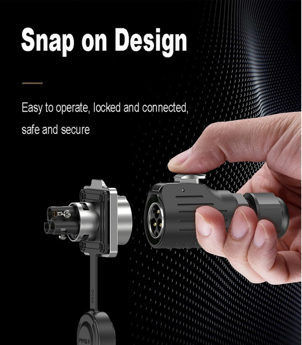 EW-LP16 IP68 Waterproof 20A 600V AC 2Pin 3Pin Crimping Quick Connection Power Aviation Connector Male Plug Female Socket Panel