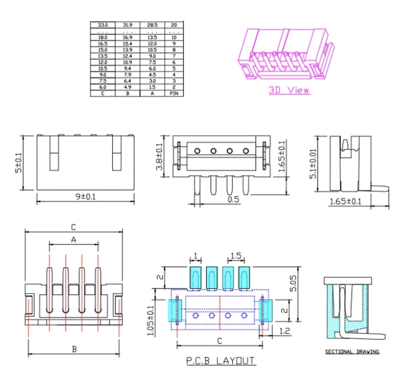440pcs ZH1.5 1.5mm Pitch Wire-to-Board Connector Kit Horizontal and Vertical SMD Pin Header Terminal Housing (2/3/4/5 Pin)