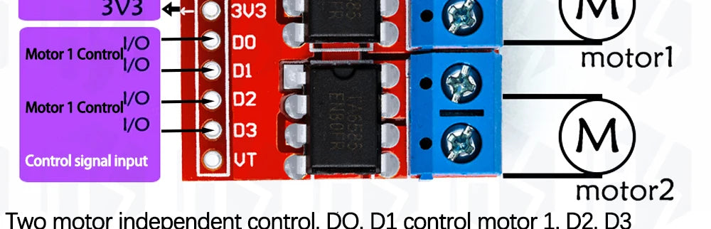 H Bridge Remote Control 5A 3V-14V Dual DC Motor Drive Module Voltage Reverse PWM Speed Regulation Double Super L298N 5AD