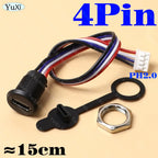 1–20pcs USB-C Type-C Waterproof Connector With Nut Locking Panel Mounting TPC Fast Charging Port Jack Socket 2/4/5/6 Pin PH 2.0