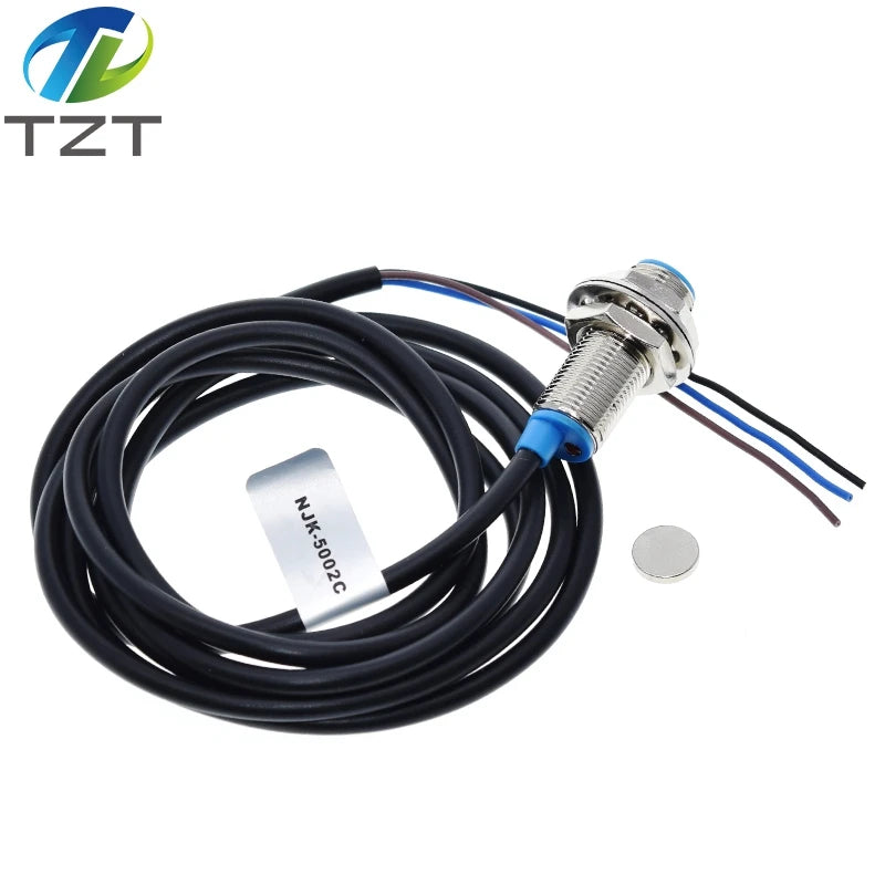 TZT NJK-5002C Hall Effect Sensor Proximity Switch NPN 3-Wires Normally Open + Magne