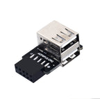 TISHRIC 9Pin To 2 Ports USB 2.0 Expansion Card USB 2.0 Motherboard Header 9pin to 2 Ports USB 2.0 Dual USB A 9 Pin Female Adapt