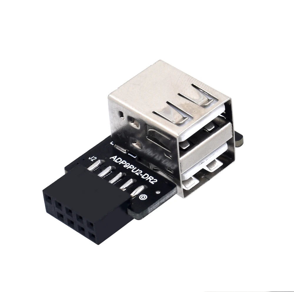 TISHRIC 9Pin To 2 Ports USB 2.0 Expansion Card USB 2.0 Motherboard Header 9pin to 2 Ports USB 2.0 Dual USB A 9 Pin Female Adapt