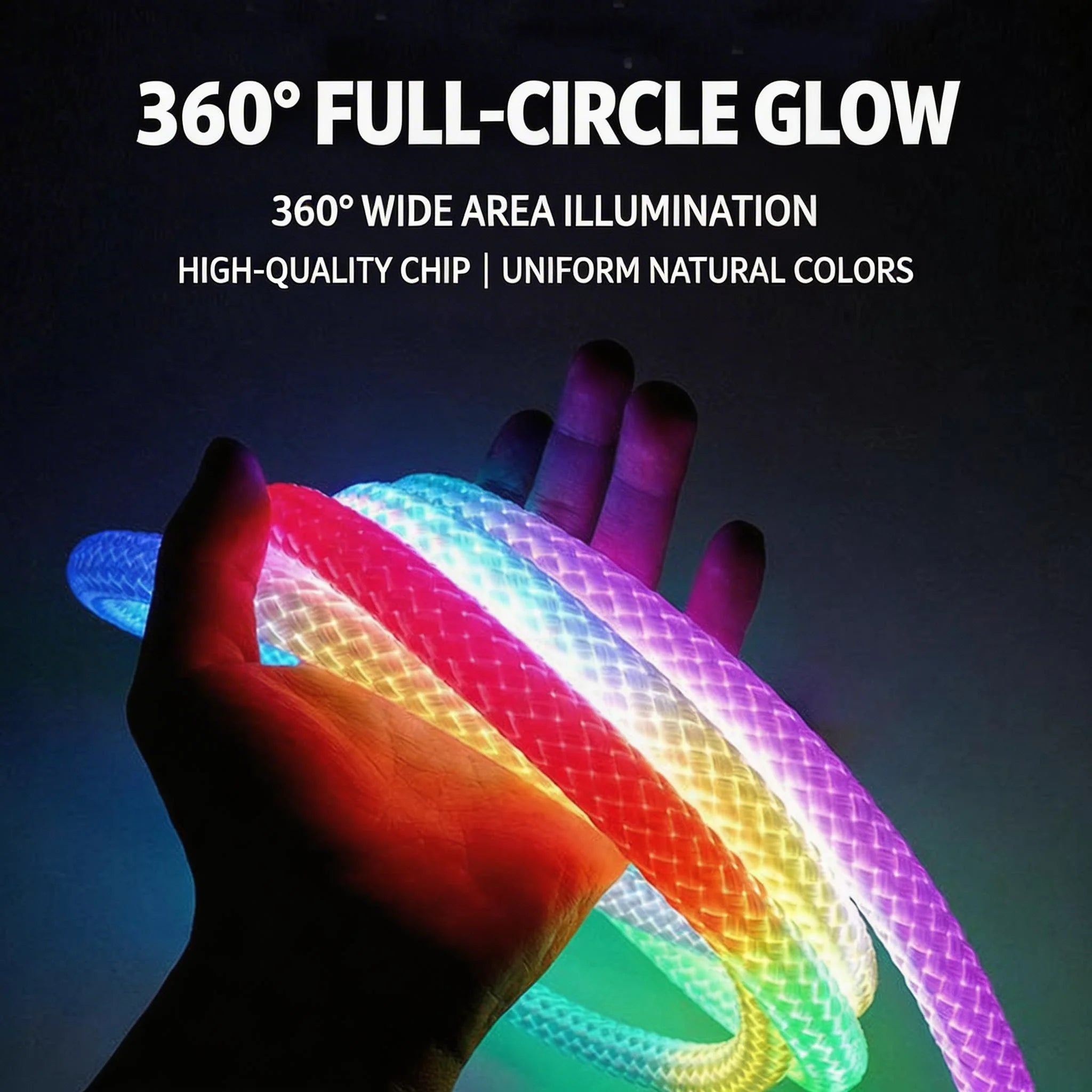 360 Glow Round RGB Neon LED Woven Strip Light 24key Bluetooth APP Remote Control 5V USB WS2812B Music Sync Waterproof Rope Decor