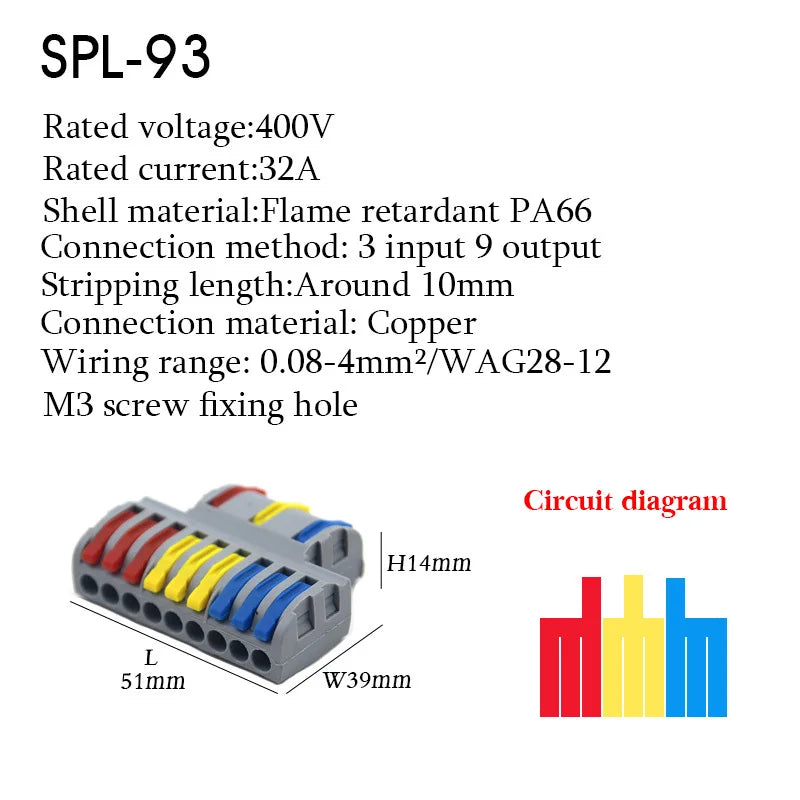 25PCS Electrical Cable Connectors Push-in Quick Terminal Blocks LED Cable Wiring Tool Wire Connectors Rail Installation Model