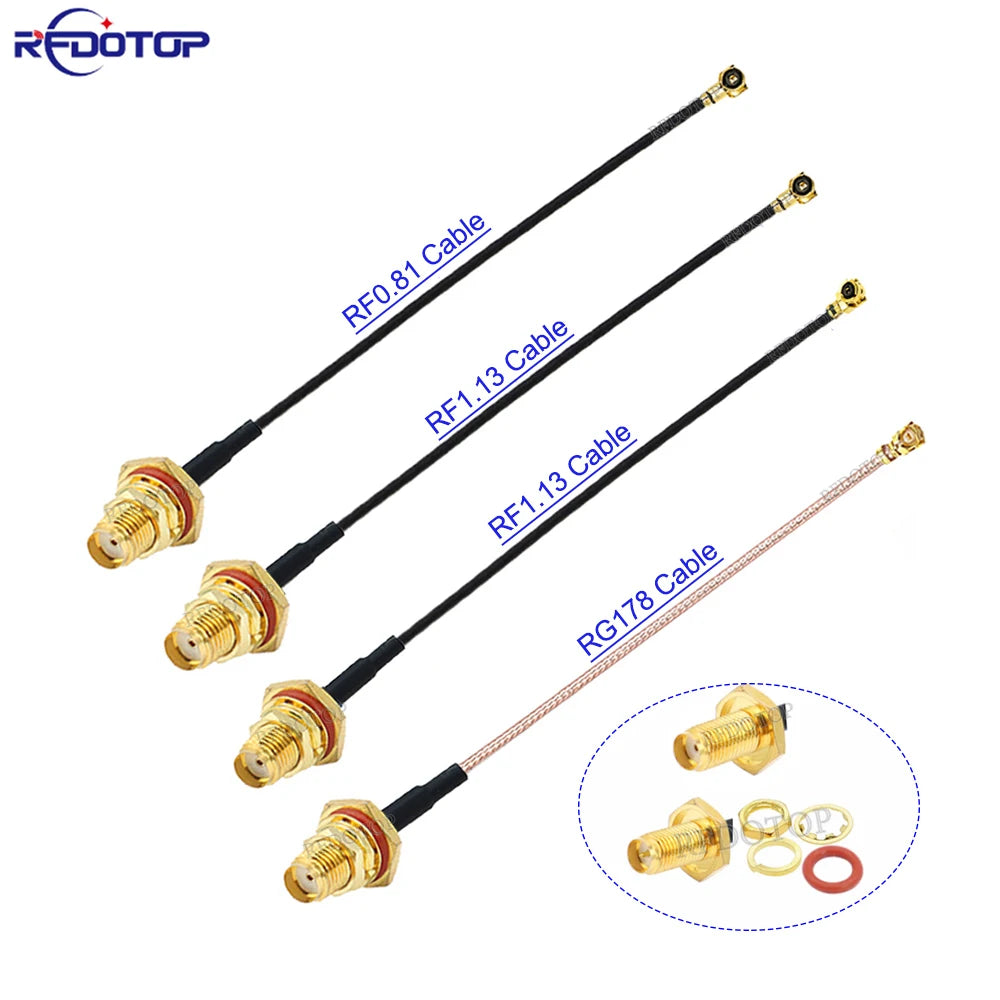 1Pcs IPX-1/IPX-4 Female to Waterproof SMA Female Bulkhead Connector RF0.81/1.13/RG178 Cable 3g 4g WIFI Antenna RF Cable Jumper