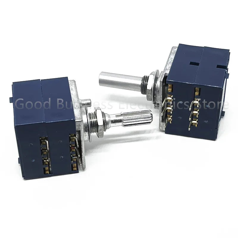 Double Volume Potentiometer ALPS RK27 10KA 20KA 50KA 100KA 250KAx2 Dual Unit 6Pins Round Handle Rotary Switch