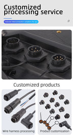 CAZN Plastic Straight Angled Male Female Circular Connectors E10 Waterproof Bayonet Connector 2-12 Pin with Unshielded PVC Wire