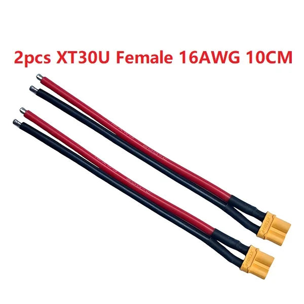 XT30U XT30 Plug Male and Female Connector with 100mm 16AWG Wire Cable for QuadcopterRC Fixed wing Lipo Battery FPV Drone charger