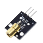 TZT 1/3PCS KY-008 3pin 650nm Red Laser Transmitter Dot Diode Copper Head Module for arduino DIY Kit