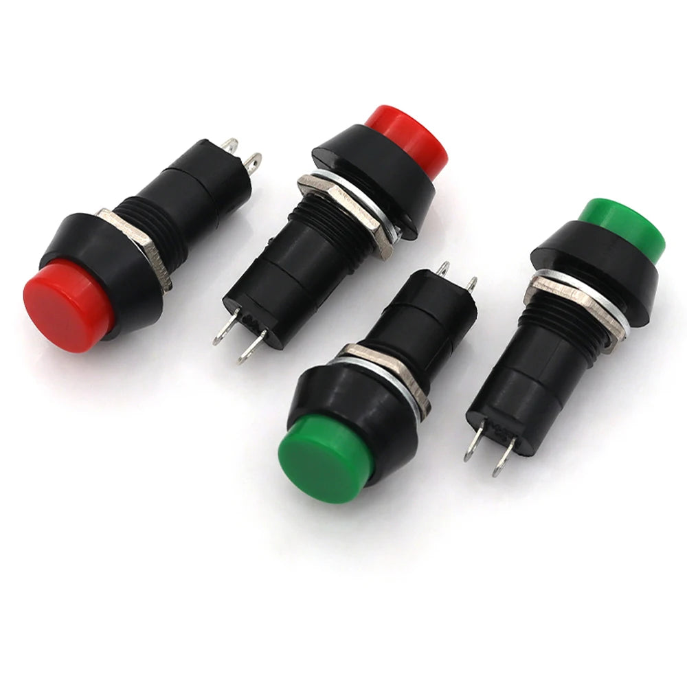 2PCS PBS-11A PBS-11B 12mm self-locking Plastic Push Button Switch Latching Switchs 3A 250V AC 2PIN