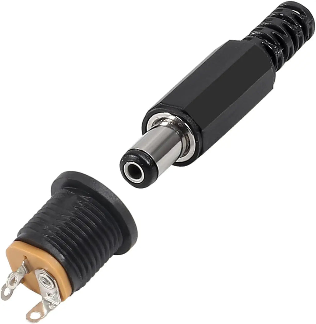 5Pairs 5.5x2.1mm DC Power Supply Male Plug + Female Jack Panel Mount Solder Wire Connector 5.5 * 2.1mm DC Plug Socket Connector
