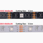 DC 5V 5050 RGB Strip LED Light Battery Powed Waterproof Ribbon Tape Stable Led Strips Indoor Outdoor Decoration Remote Control