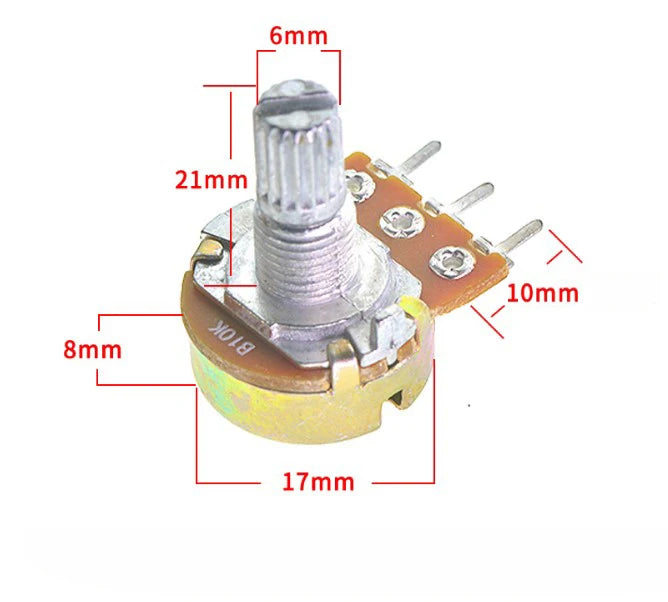 20sets /Box WH148 15MM Single Potentiometer Kit  B5K/10K/20K/50K/100K With Knobs Set Shaft Nuts