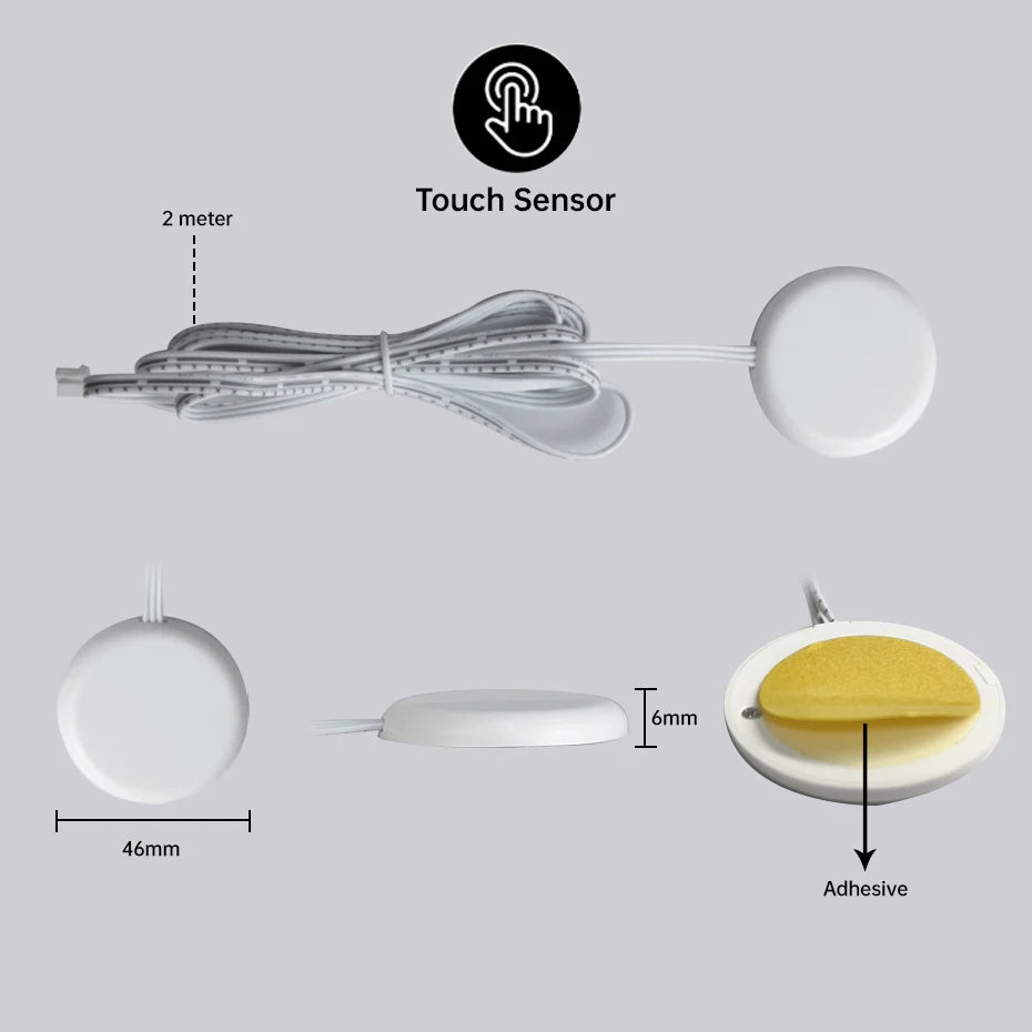 LED Cabinet Sensor Switch DC12-24V Dupont Port Touch/PIR Motion/Dual Door Motion Sensor /Penetrable Wood Detection Design 25MM