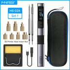 FNIRSI HS-02A Electric Soldering Iron Set with Heat Insert Nut Kit M2-M8, C245 Compatible Tips for 3D Printer and DIY Repair Job
