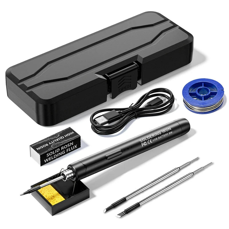 USB Soldering Iron Set Mini Small Soldering Iron Tool With 800mAh Lithium Battery Rechargeable Soldering Iron Set