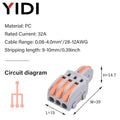 5pcs/lot Splitter Cable Push-in Lever Connection Terminal Block 1 In Multiple Out Combined Compact Quick Splice Wire Connector