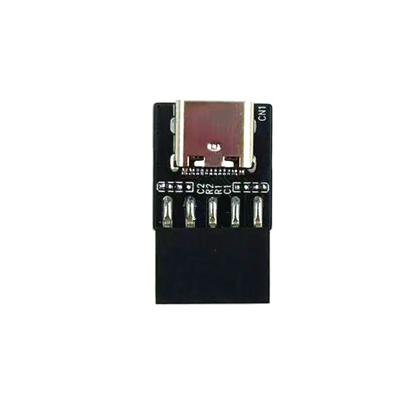 USB 2.0 9/10Pin Internal Motherboard Connector Header to USB-C Adapter Riser Card USB2.0 9Pin to Type C Converter for Desktop PC
