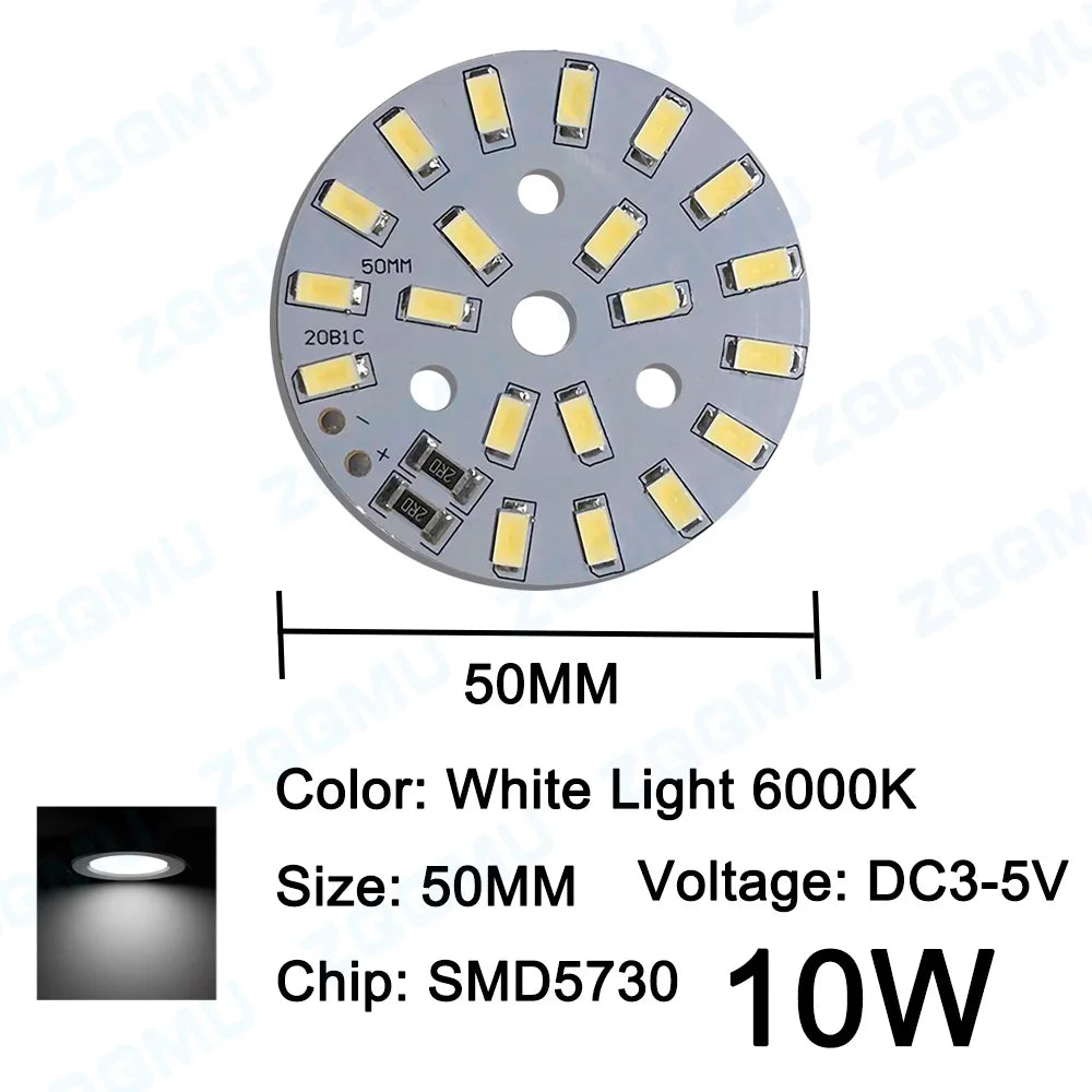 10PCS DC5V Round LED Lamp Panel 3W 5W 10W SMD5730 SMD2835 Warm White Highlight Round Round Aluminum LED Lamp Panel